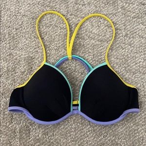 BLACK AND NEON VICTORIA SECRET BIKINI TOP